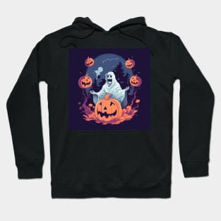 Scary halloween ghost and pumpkins Hoodie